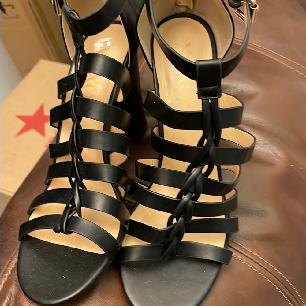 Xoxo Chic Black Strappy Sandals